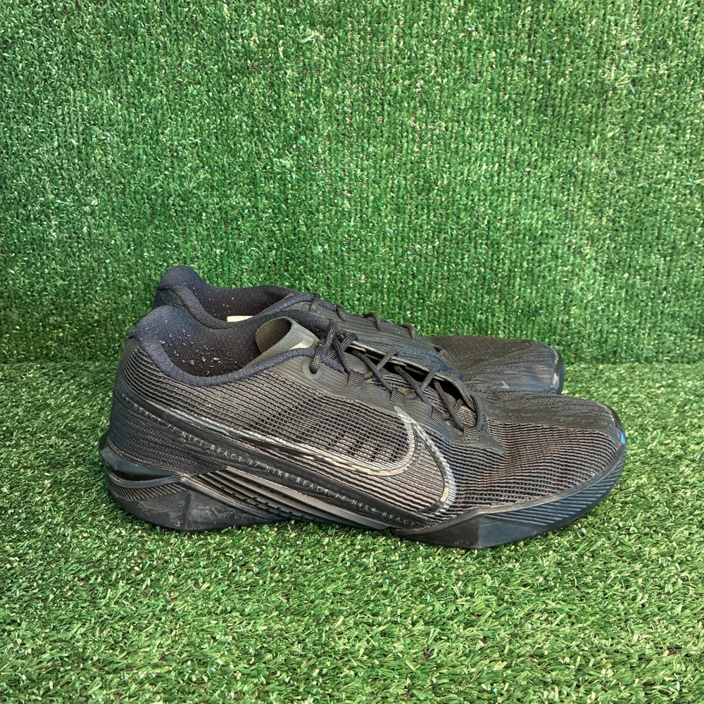 Nike React Metcon Turbo Training Workout Athletic Sneakers Triple Black Mens 9.5